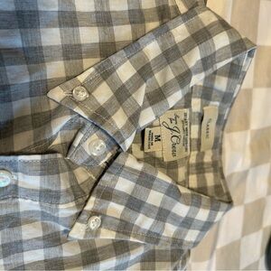 J. Crew secret wash  Men's Casual Gray Plaid Shirt